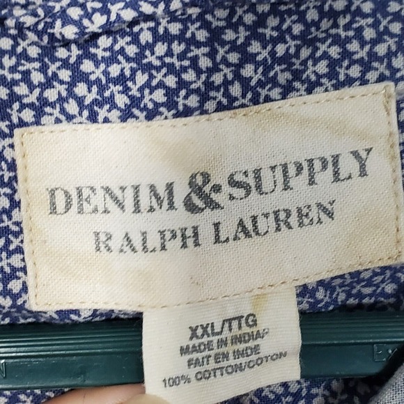 Denim Supply Ralph Lauren Men Ditsy Floral Button Up Shirt Size XXL Casual Retro - Picture 5 of 12